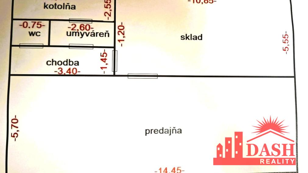 Na predaj komerčná budova s pozemkom, v centre obce, 424 m2, Moravské Lieskové