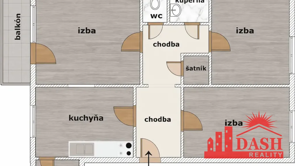 Na predaj | 3-izbový byt na Sihoti | veľká lodžia | Trenčín