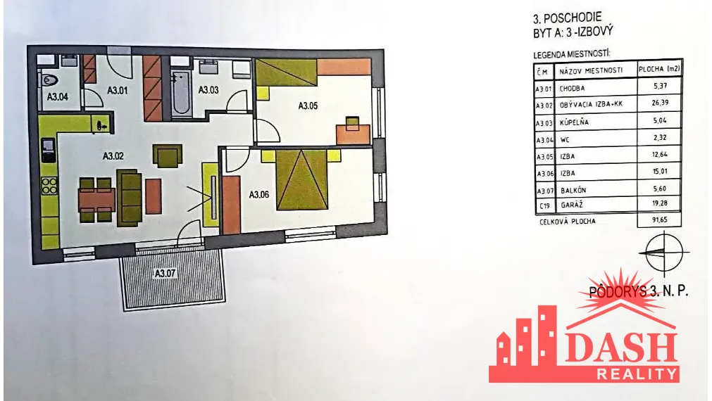 Na predaj | 3 izbový byt | garáž | Trenčín | Vinohrady