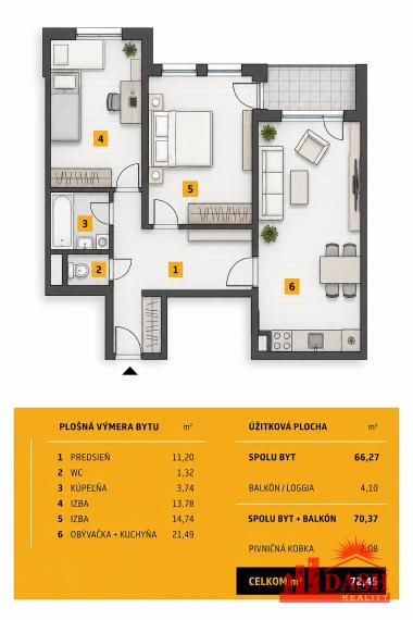 Na predaj | 3 izbový byt | garáž | novostavba | Trenčín